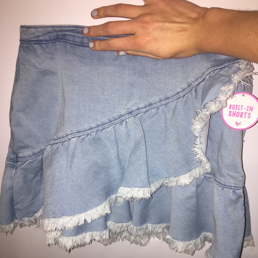 justice denim skirt